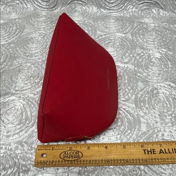 Dolce & Gabbana Make Up Red Dome Cosmetic Pouch with Gold Logo - Picture 9 of 12
